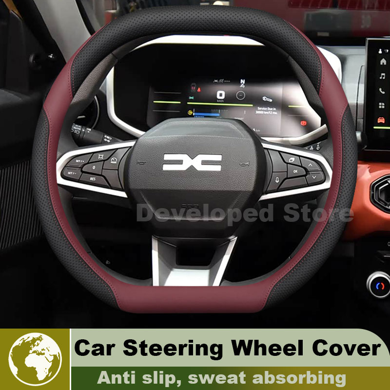 Car Steering Wheel Cover Anti Slip Breathable - Leather Car Steering Wheel Cover For