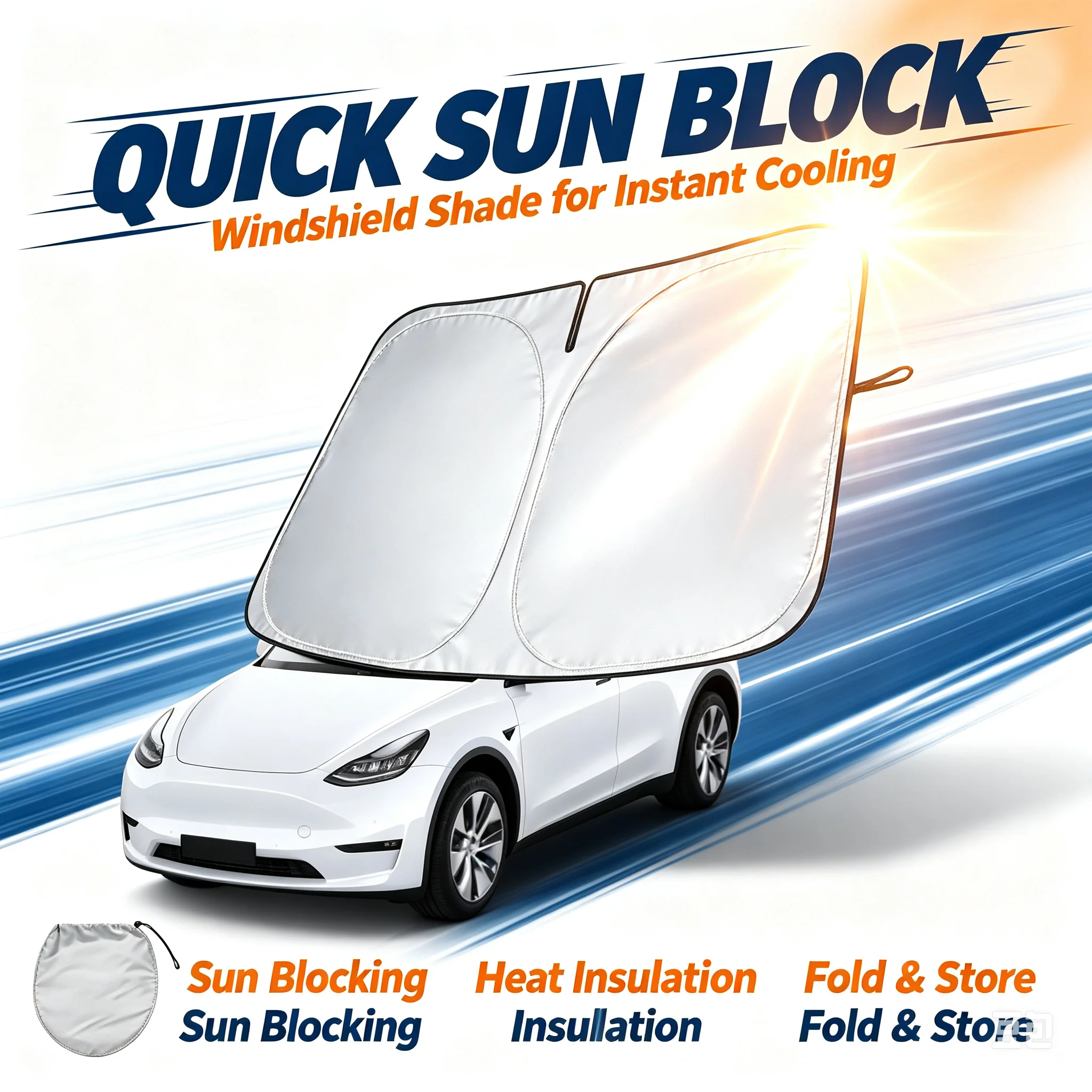 Car Sunshade UV Reflection Win - огляд і ціна Car Sunshade Windshield Umbrella Foldable