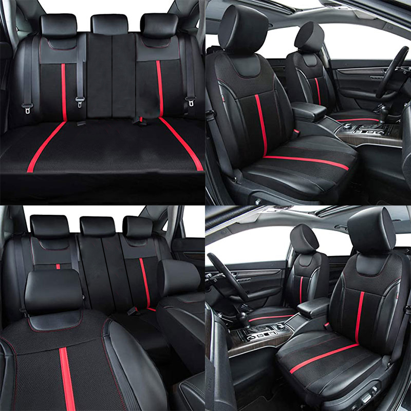 AUTOKING PU Leather And Mesh C - огляд і ціна Leather Car Seat Covers Full Set Universal