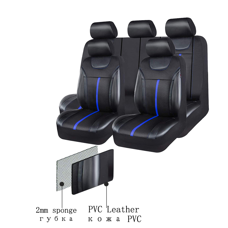 AUTOKING PU Leather And Mesh C - огляд і ціна Leather Car Seat Covers Full Set Universal