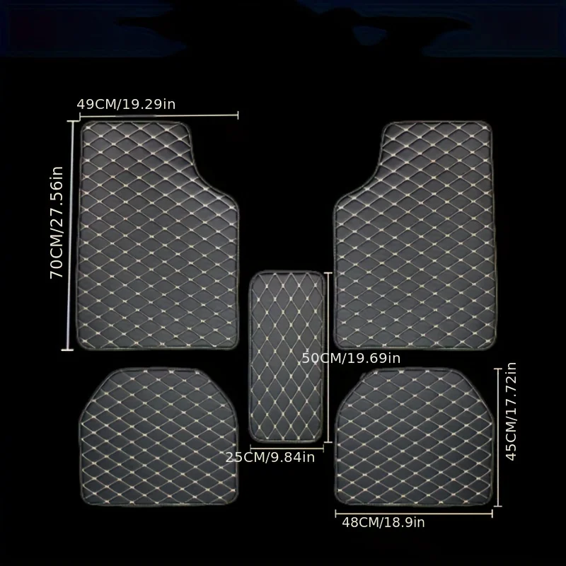 5Pcs Universal PU Leather Car  - огляд і ціна Car Floor Mats Universal Waterproof Leather
