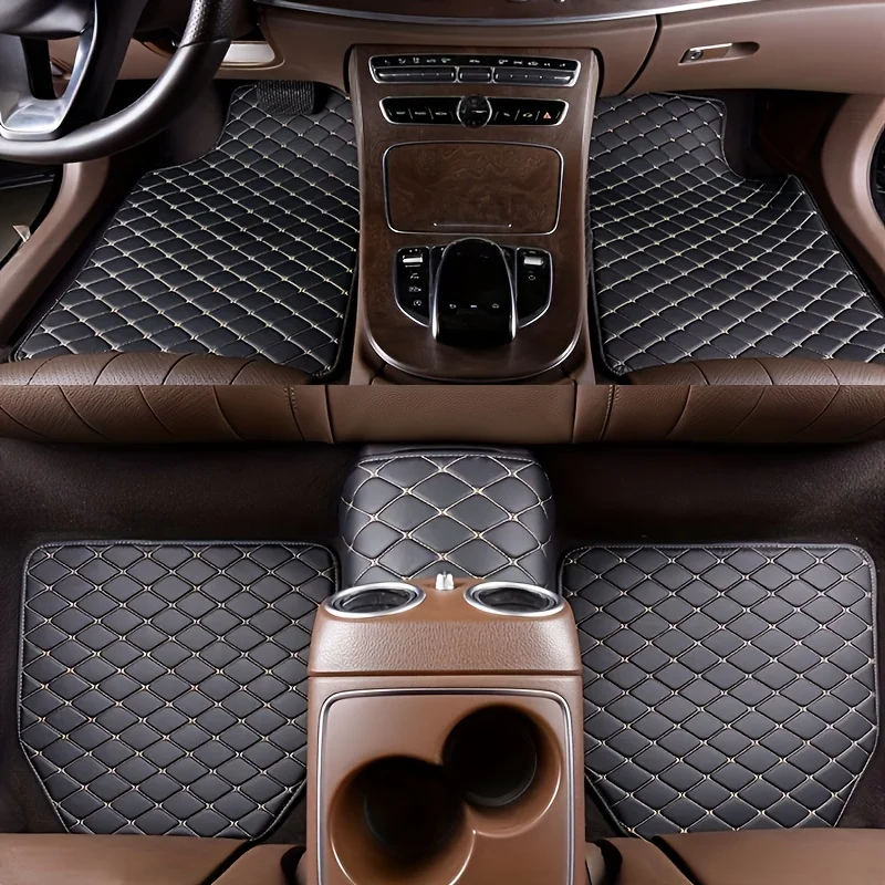 5Pcs Universal PU Leather Car  - огляд і ціна Car Floor Mats Universal Waterproof Leather
