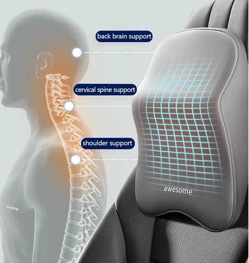 NEW Car Lumbar Back Support He - огляд і ціна Memory Foam Car Neck Pillow Lumbar Support