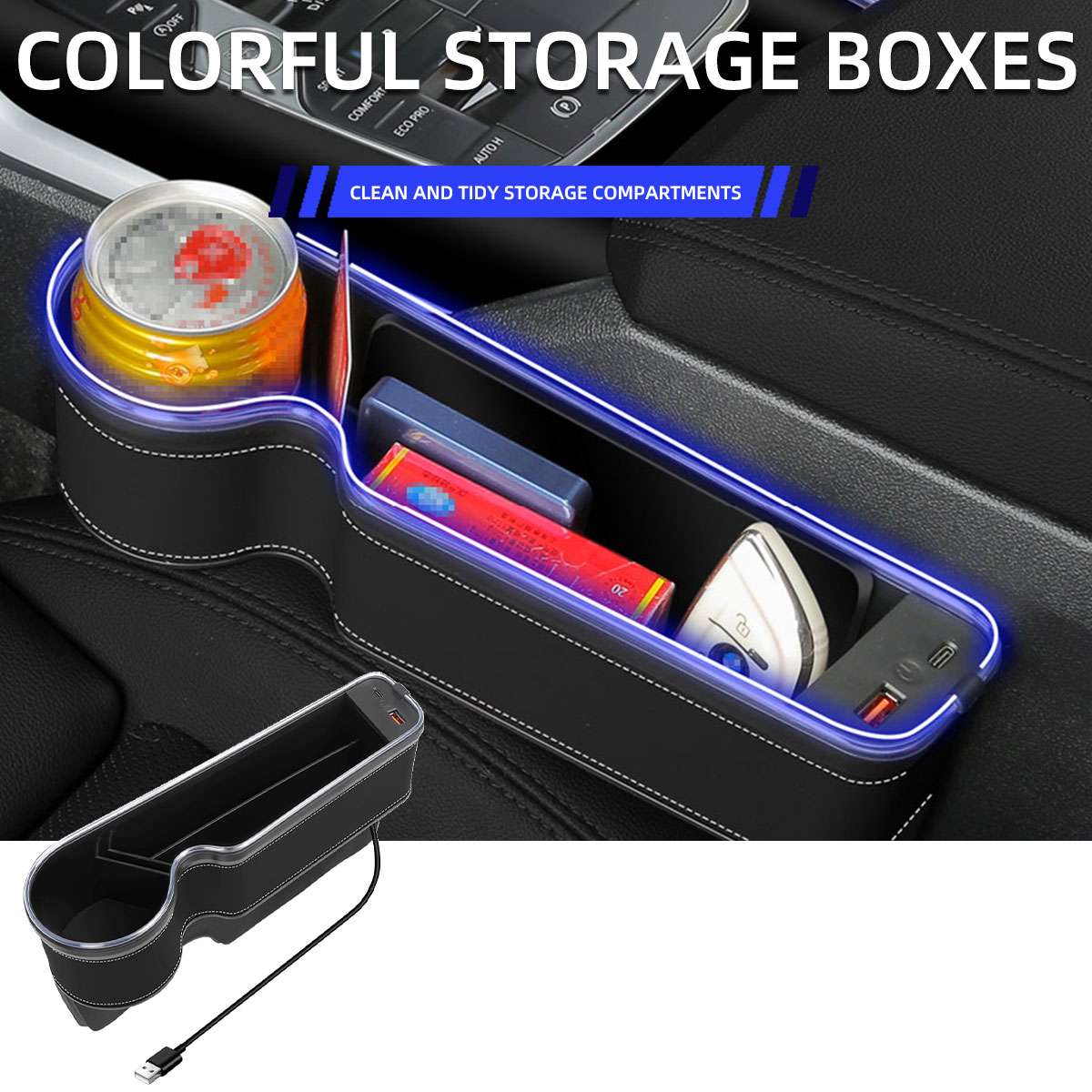 Car Seat Gap Filler Cup Holder - огляд і ціна Seat Gap Filler Organizer With Usb Charger