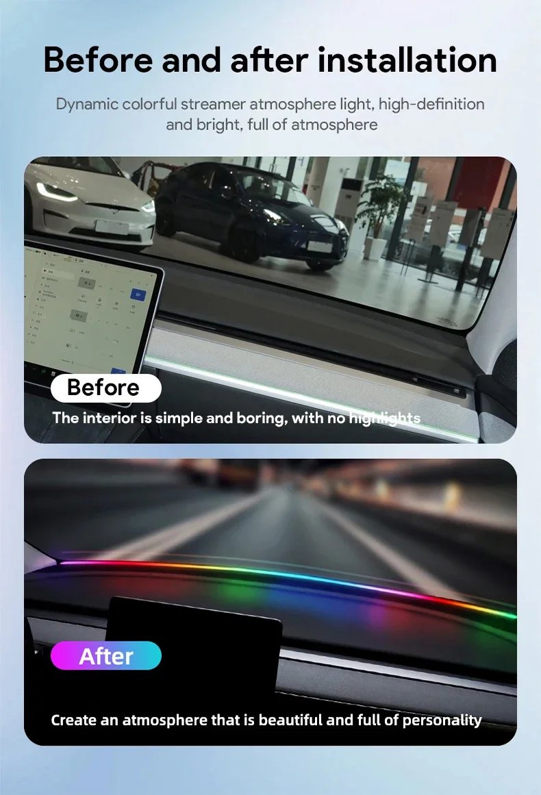 140/150CM LED Car Ambient Ligh - огляд і ціна Led Ambient Interior Car Lights App Control