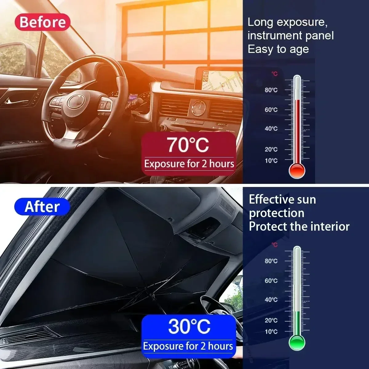 Car Windshield Sun Shade Umbre - огляд і ціна Car Sunshade Windshield Umbrella Foldable