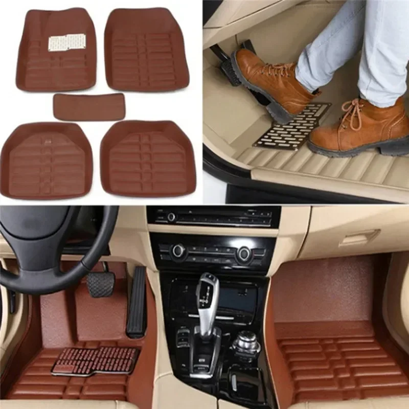 5pcs Premium Easy Clean Waterp - огляд і ціна Car Floor Mats Universal Waterproof Leather