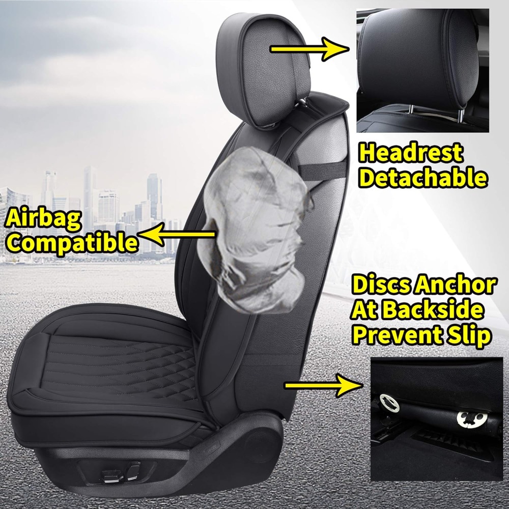 5pcs Car Seat Covers Full Set  - огляд і ціна Leather Car Seat Covers Full Set Universal