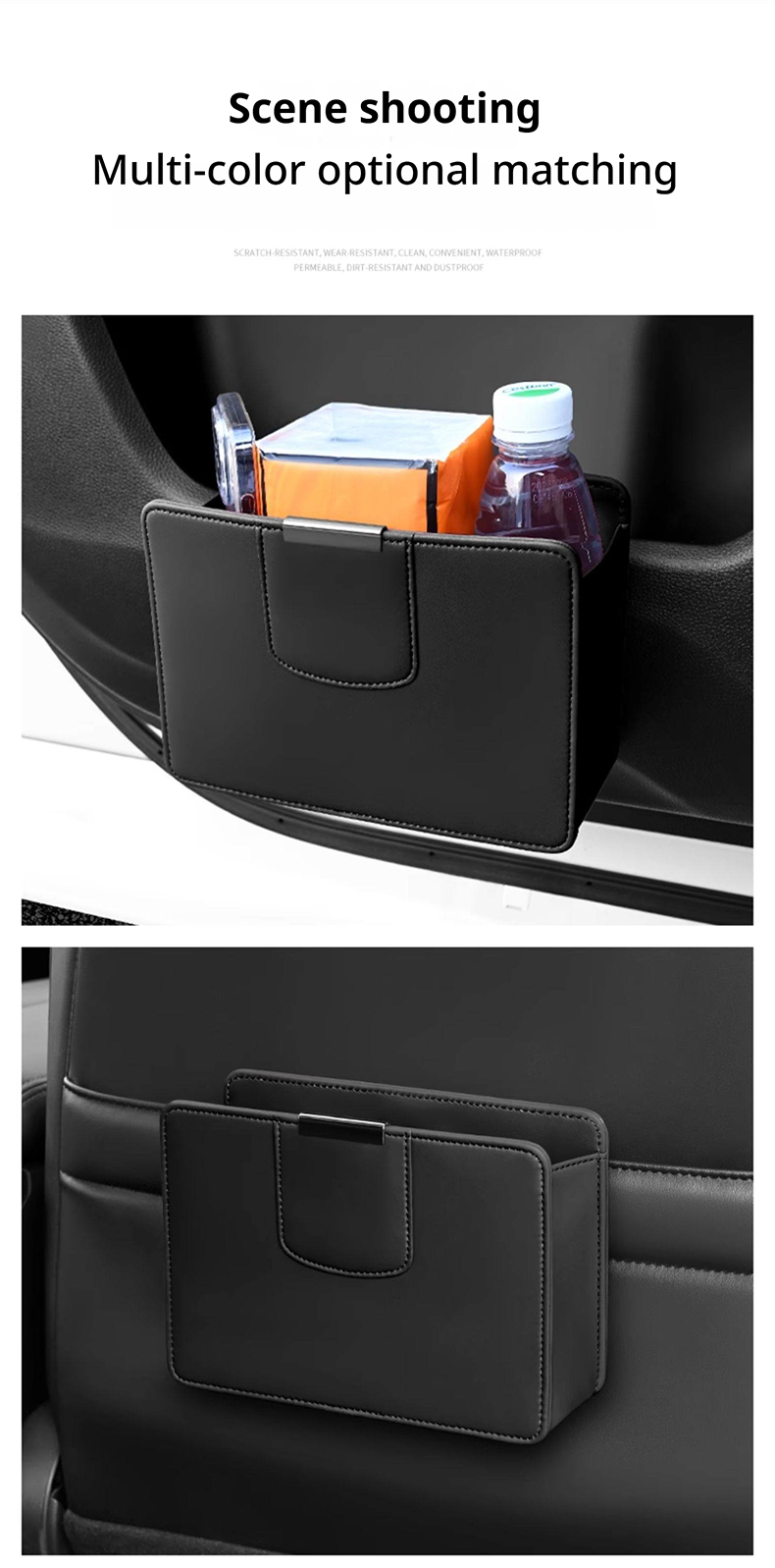 Car Trash Can Hanging Leather  - огляд і ціна Waterproof Car Trash Can With Lid