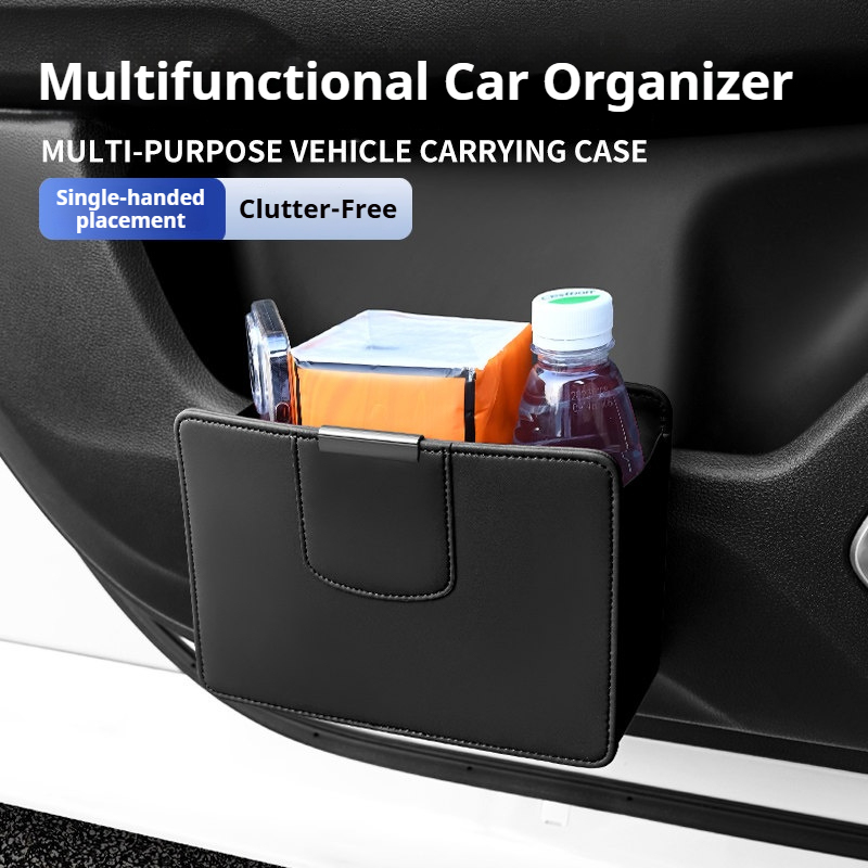 Car Trash Can Hanging Leather  - огляд і ціна Waterproof Car Trash Can With Lid