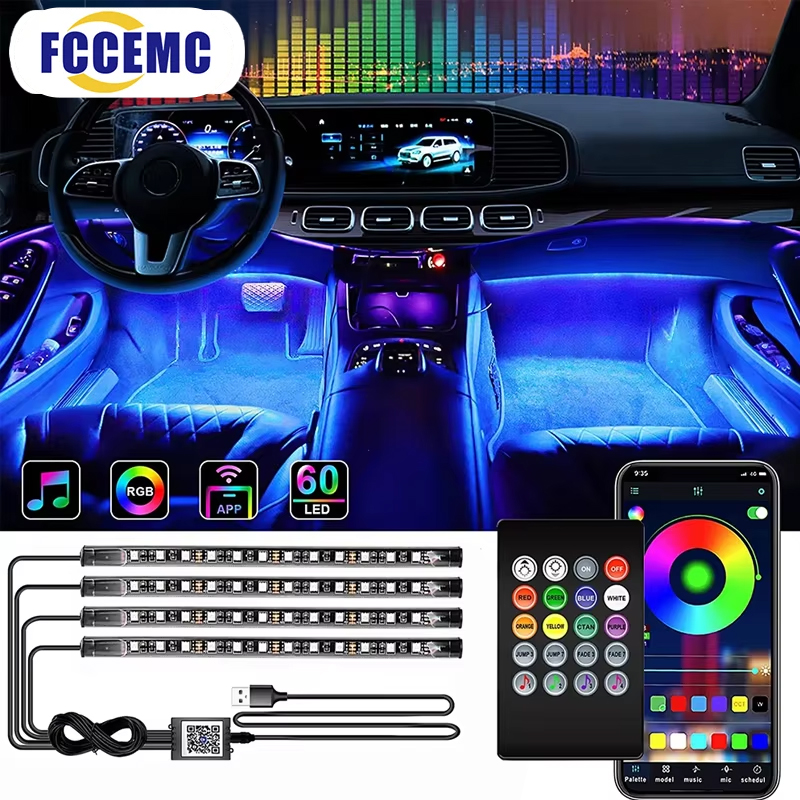 RGB Backlight Remote App Music - огляд і ціна Led Ambient Interior Car Lights App Control