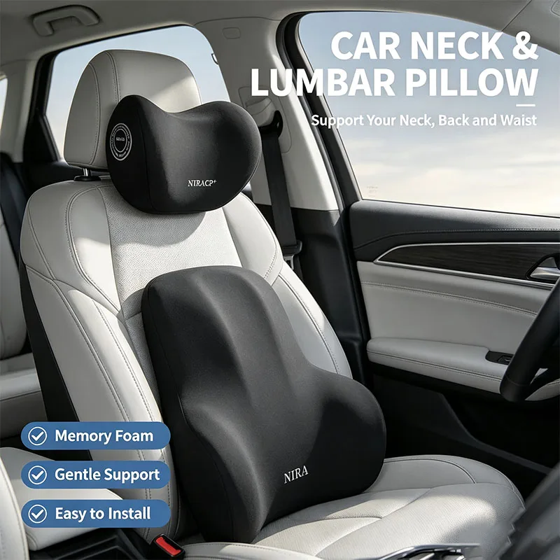New Memory Foam Car Neck Pillo - огляд і ціна Memory Foam Car Neck Pillow Lumbar Support
