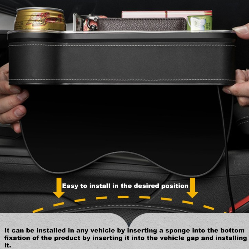 LED Car Seat Crevice Storage B - огляд і ціна Seat Gap Filler Organizer With Usb Charger