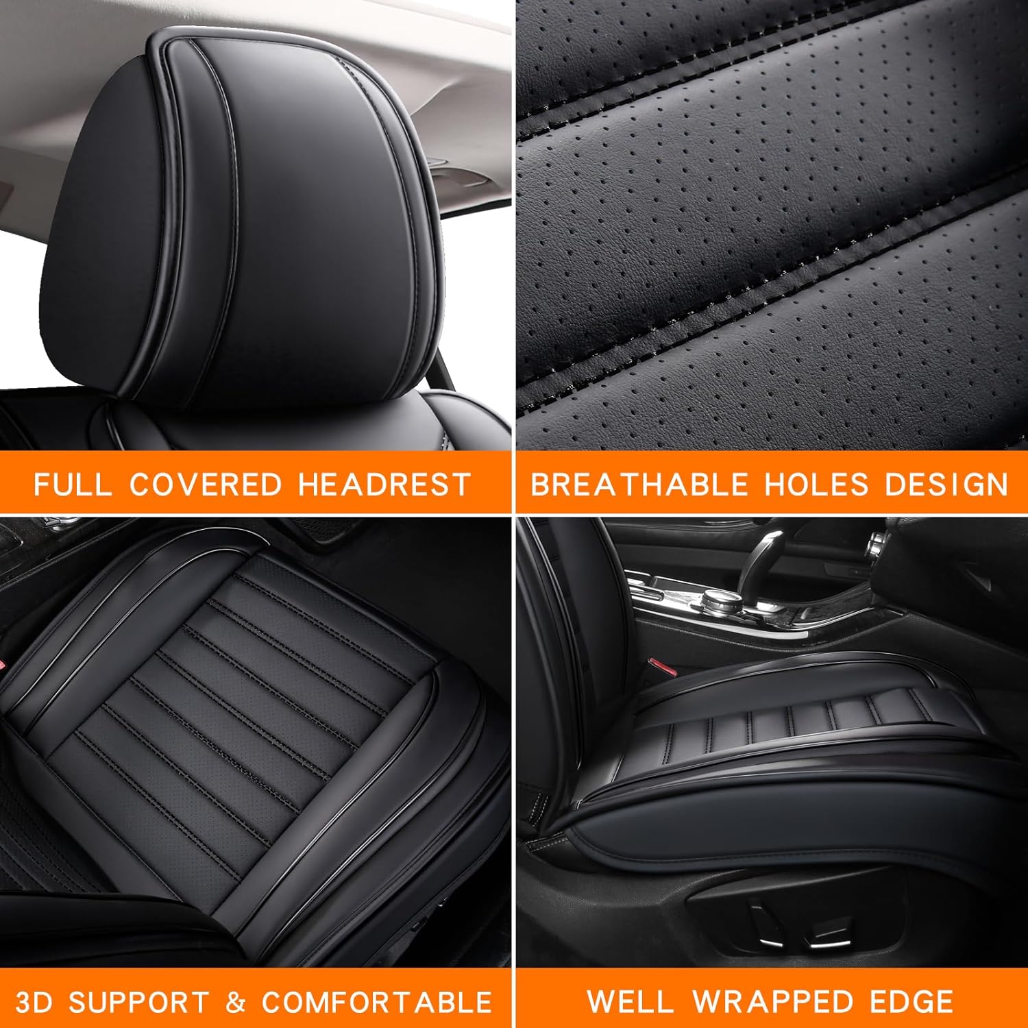 5pcs Full Set Car Seat Covers  - огляд і ціна Leather Car Seat Covers Full Set Universal