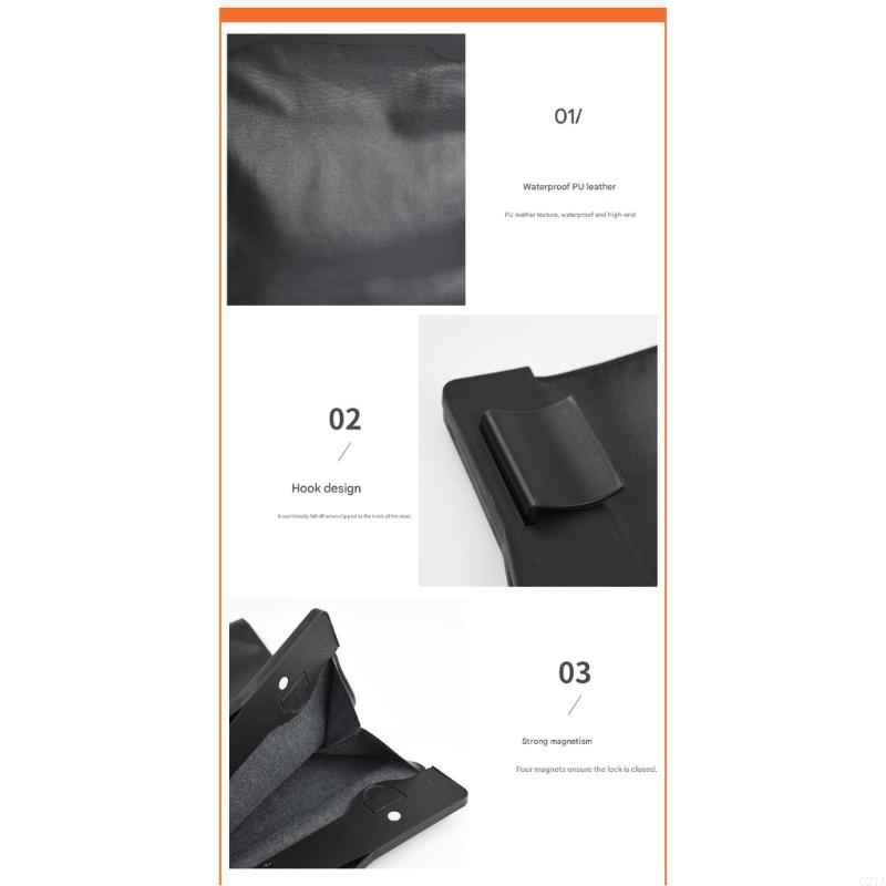 Car PU Leather Trash Bag Hangi - огляд і ціна Waterproof Car Trash Can With Lid