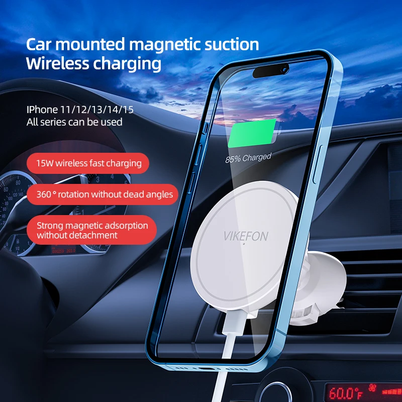 VIKEFON Magnetic Car Wireless  - огляд і ціна Magnetic Phone Holder For Car Vent