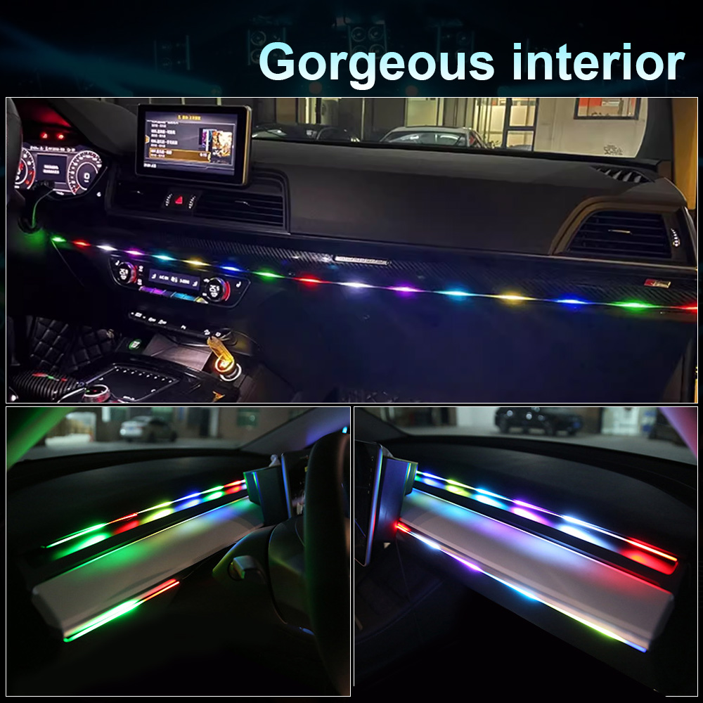64 colors USB Car LED Ambient  - огляд і ціна Led Ambient Interior Car Lights App Control