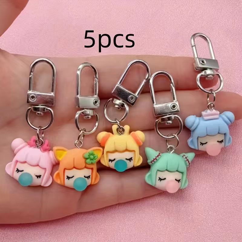 5pcs resin girl keychain, suit - огляд і ціна Car Accessories