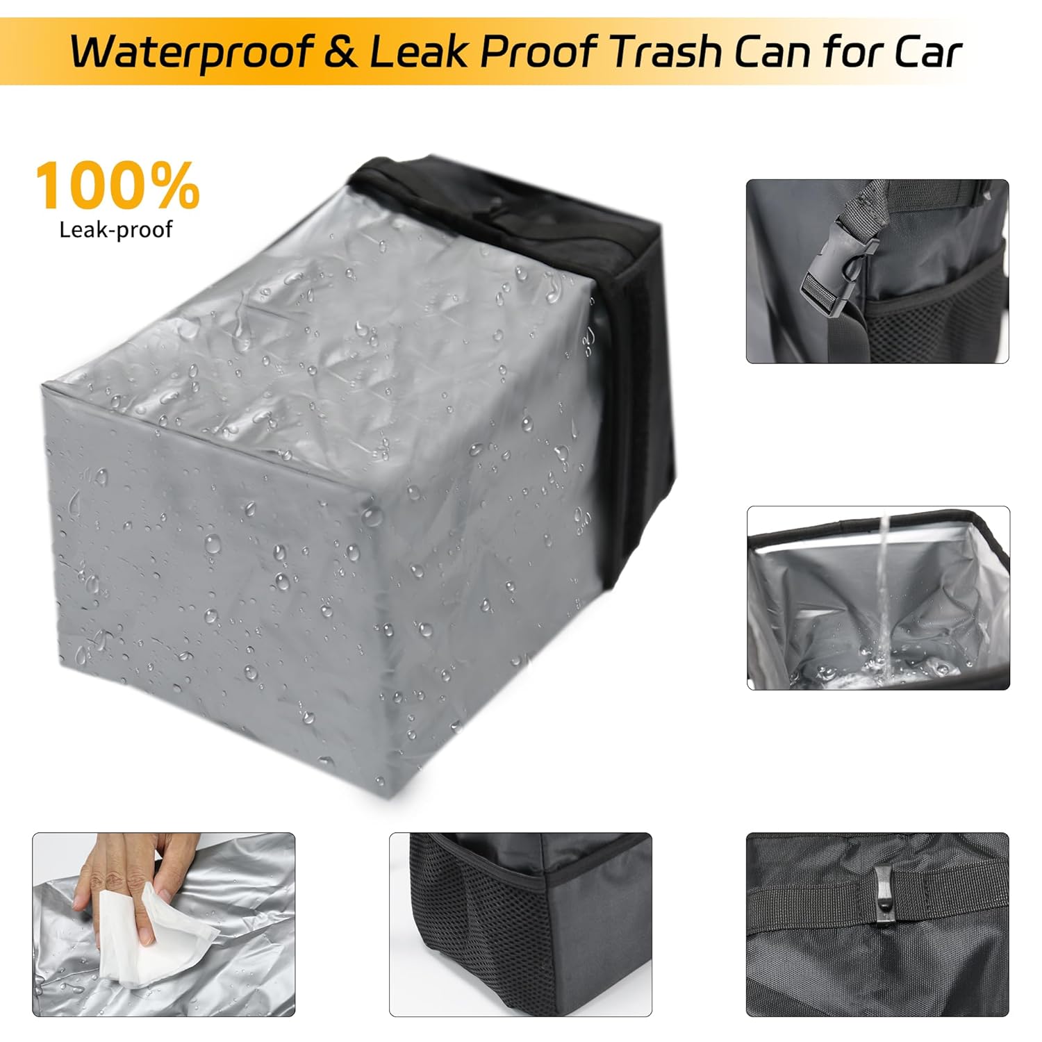 3-in-1 Car Trash Can with Lid  - огляд і ціна Waterproof Car Trash Can With Lid