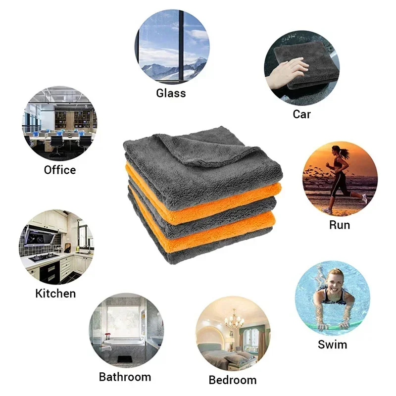 1-3Pcs Car Wash Microfiber Twi - огляд і ціна Microfiber Car Drying Towel Super Absorbent