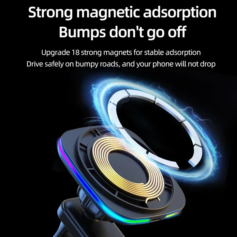 15W Magnetic Car Wireless Char - огляд і ціна Magnetic Phone Holder For Car Vent