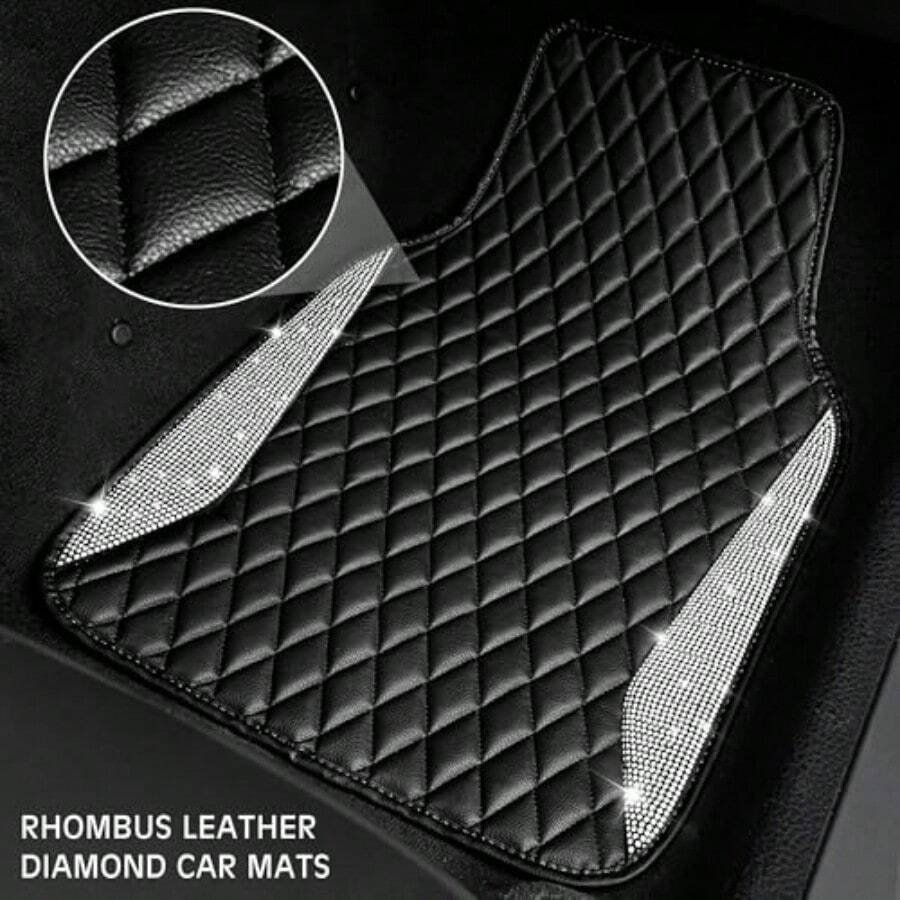 Leather Car Mats Shining Diamo - огляд і ціна Car Floor Mats Universal Waterproof Leather